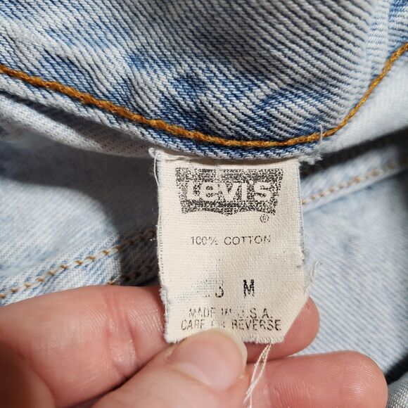 Vintage 90s Made USA Levi’s 501 Grunge Distressed Thrashed Light Wash 33x32 - Picture 9 of 11